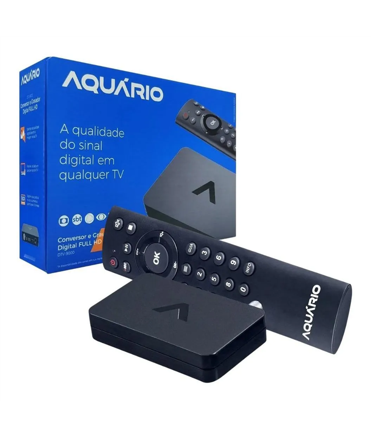 Decodificador / Sintonizador de TV Analógico a Digital HD Aquario