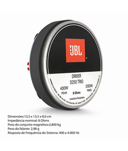 Driver Jbl D250 Trio Corneta 200w 8 Ohms Fenlico Selenium