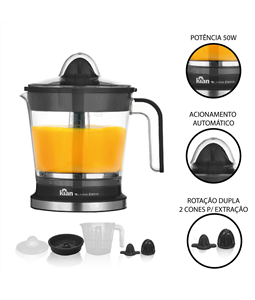 Espremedor de Frutas Eltrico Turbo 1,2L Preto 127V Kian