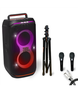 Kit Karaok Jbl Caixa Club 120 + Trip + 2 Microfone C/ Fio