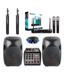 Kit Show Caixa Ativa E Passiva + Mesa + 2 Trip�s + Microfone