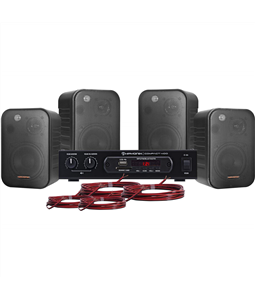 Kit Som Ambiente 400W Musical Hayonik Ambience 4000 Preto c/ 4 Caixas