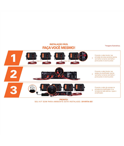 Kit Som Ambiente 400W Musical Hayonik Ambience 4000 Preto c/ 4 Caixas