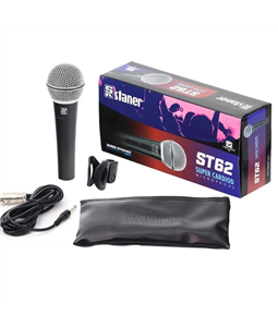 Microfone C/ Fio Staner St62 Bolsa Cabo Cachimbo Dinamico