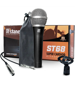 Microfone C/ Fio Staner St68 Bolsa Cabo Cachimbo Din�mico