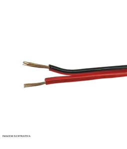 ROLO 100 MT CABO BICOLOR 2X14 ( 1,50 ) Preto/Vermelho AL/CU