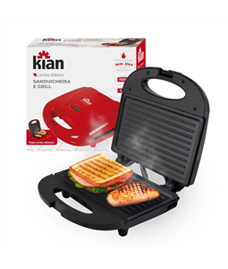 Sanduicheira Eltrica Grill Antiaderente Preta 220V Kian