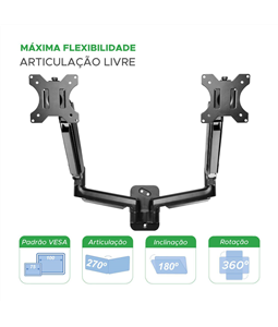 Suporte Articulado c/ Pisto a Gs 2 Monitores de 10  35 Polegadas PX-F250P Pix